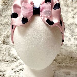 Pink Polka Dot Bow Headband for Girl Toddler, Handmade & NWOT